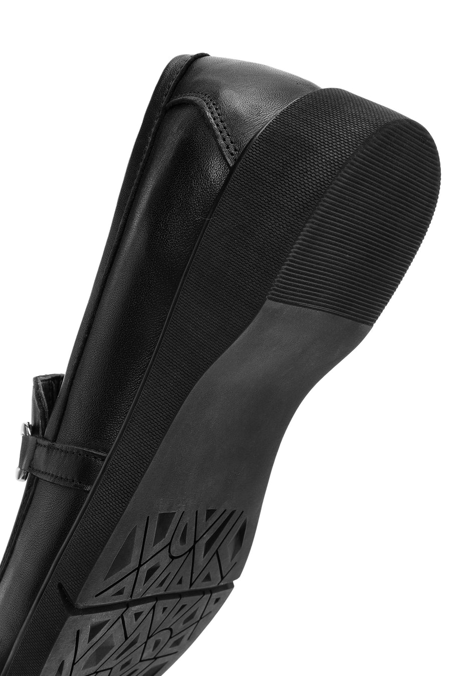 Kadın Siyah Tokalı Deri Comfort Loafer