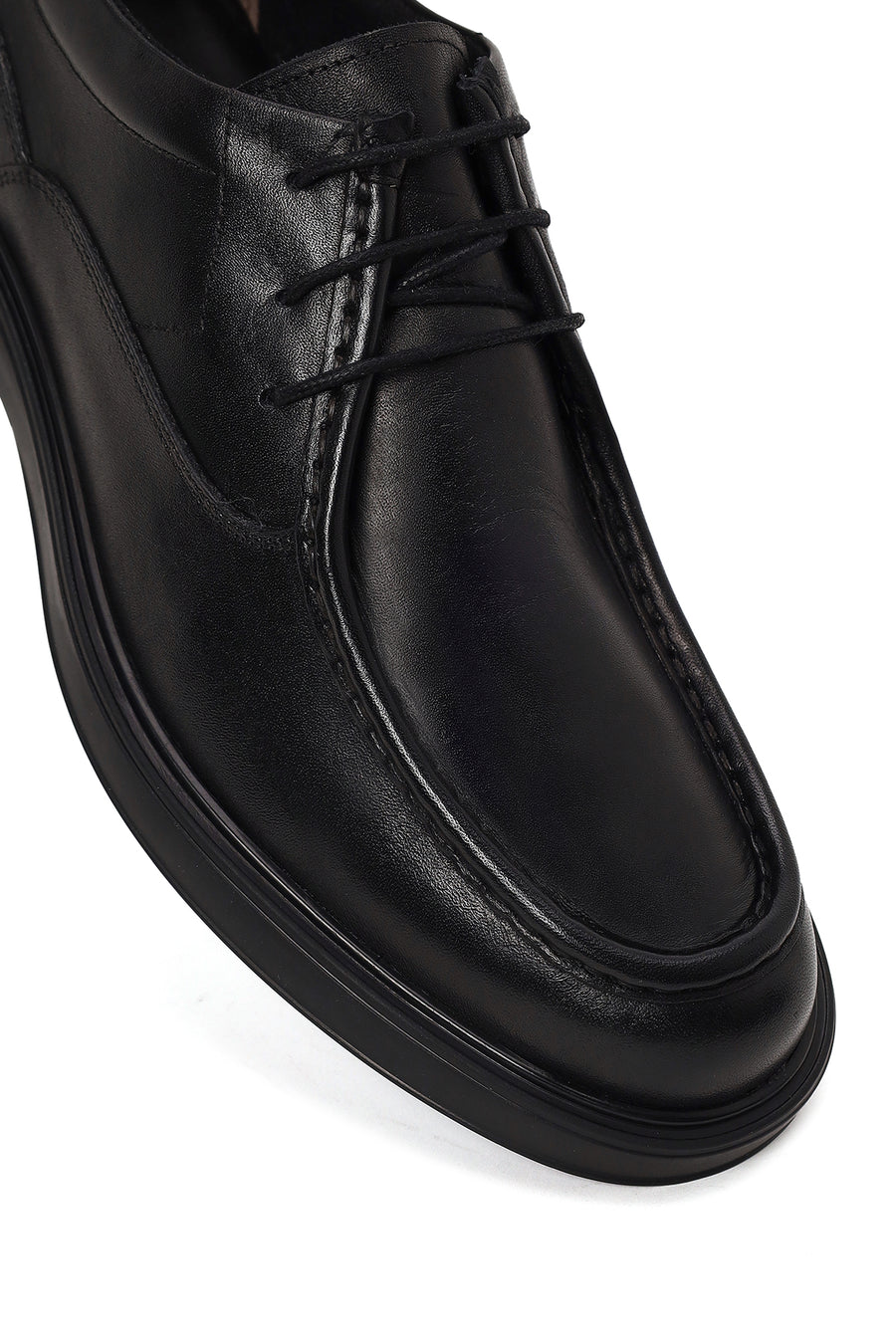 Male Black Lace-Up Leather Casual Shoes