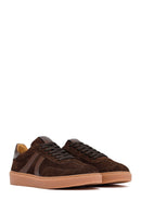 Woman Brown Lace-Up Suede Leather Sneaker | Derimod