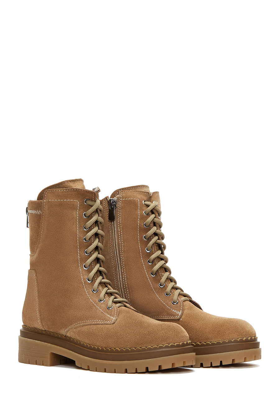 Women's Tan Suede Leather Boots