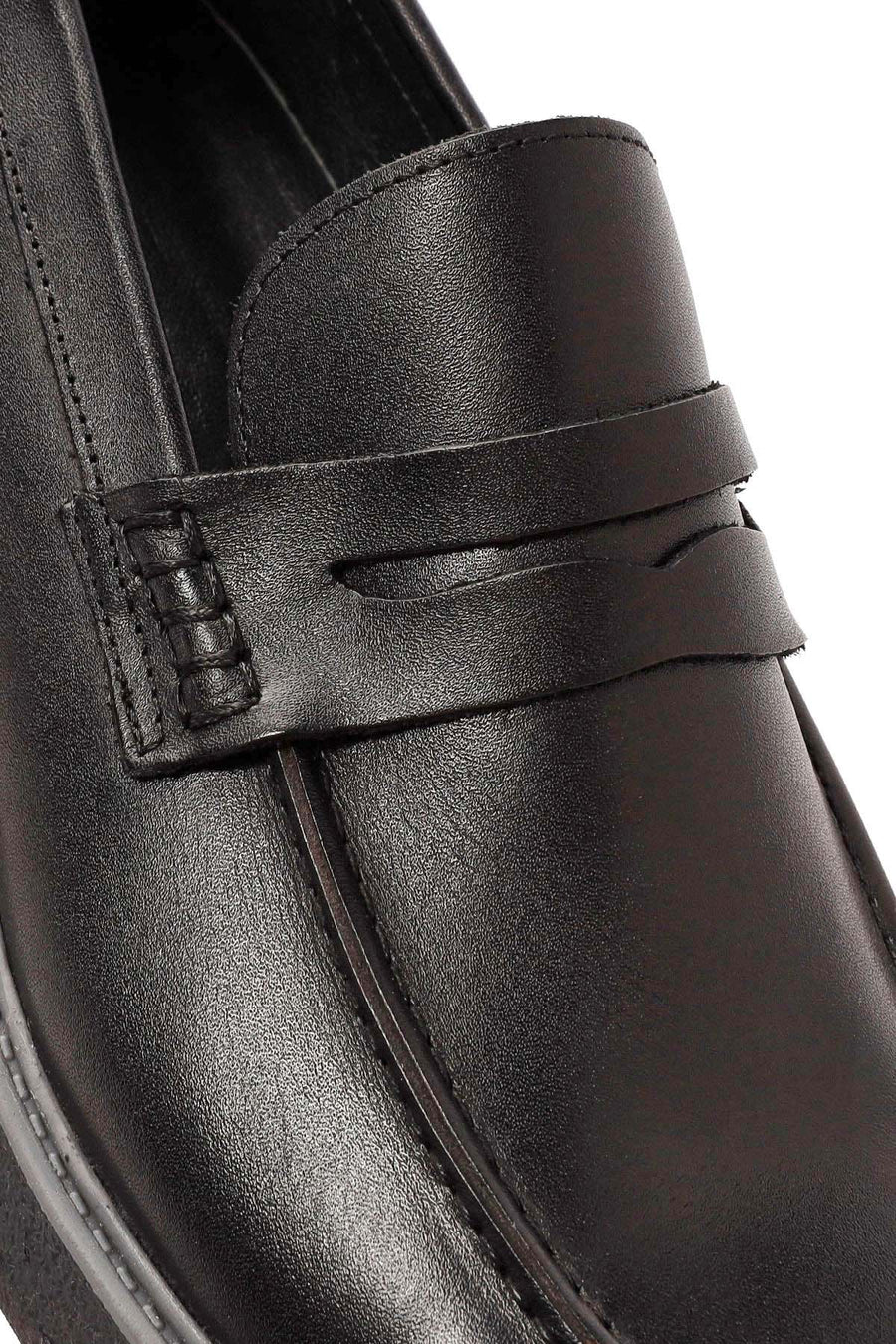 Erkek Siyah Deri Casual Loafer