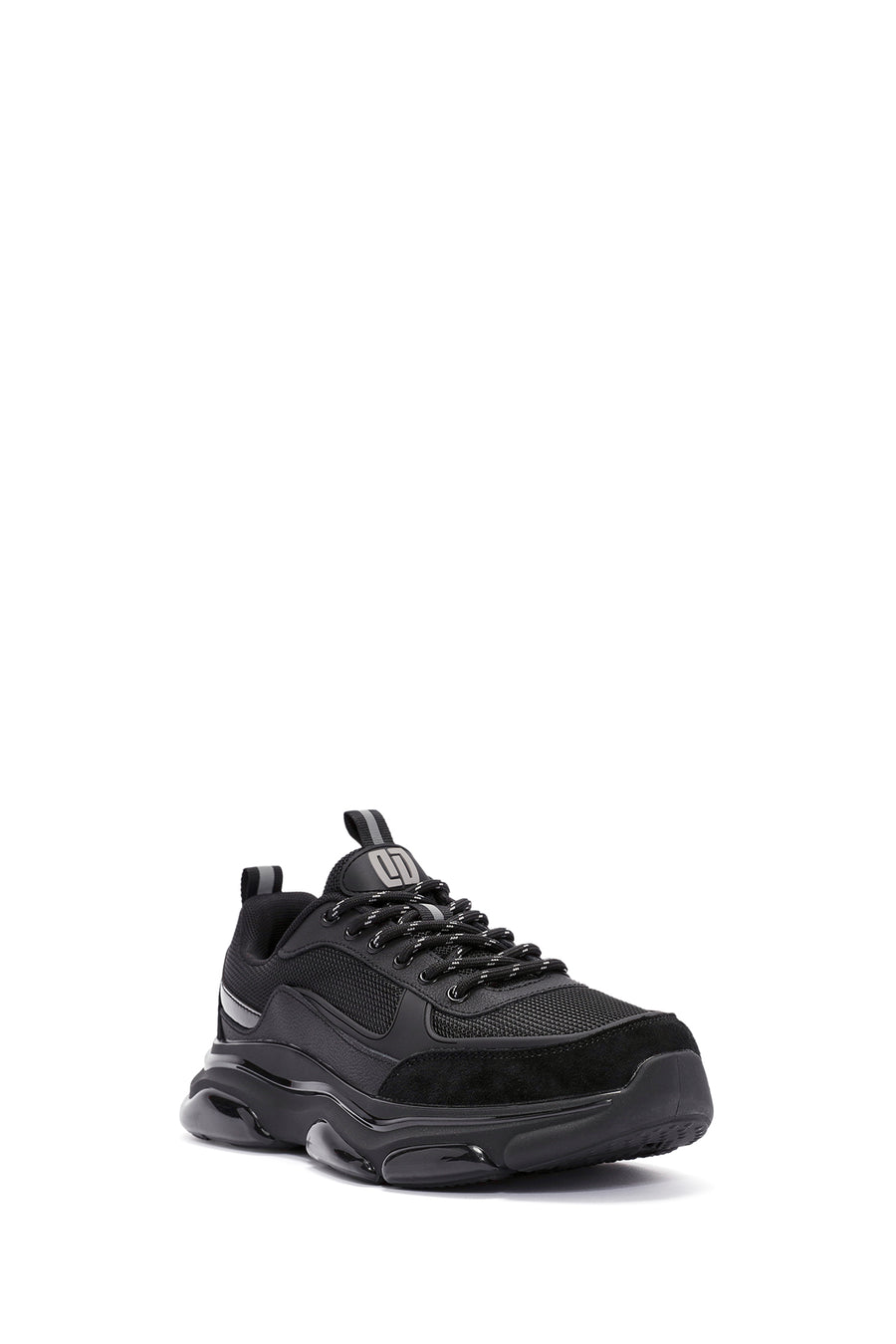 Erkek Siyah Bağcıklı Deri Sneaker