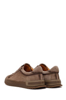 Erkek Vizon Bağcıklı Süet Deri Casual Sneaker | Derimod