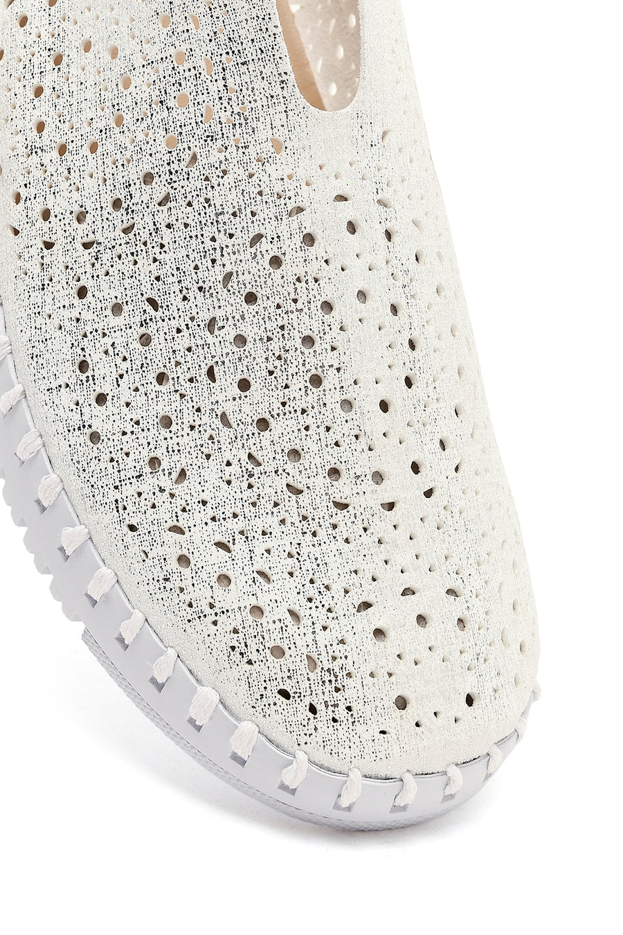 Woman White Fabric Comfort Shoes