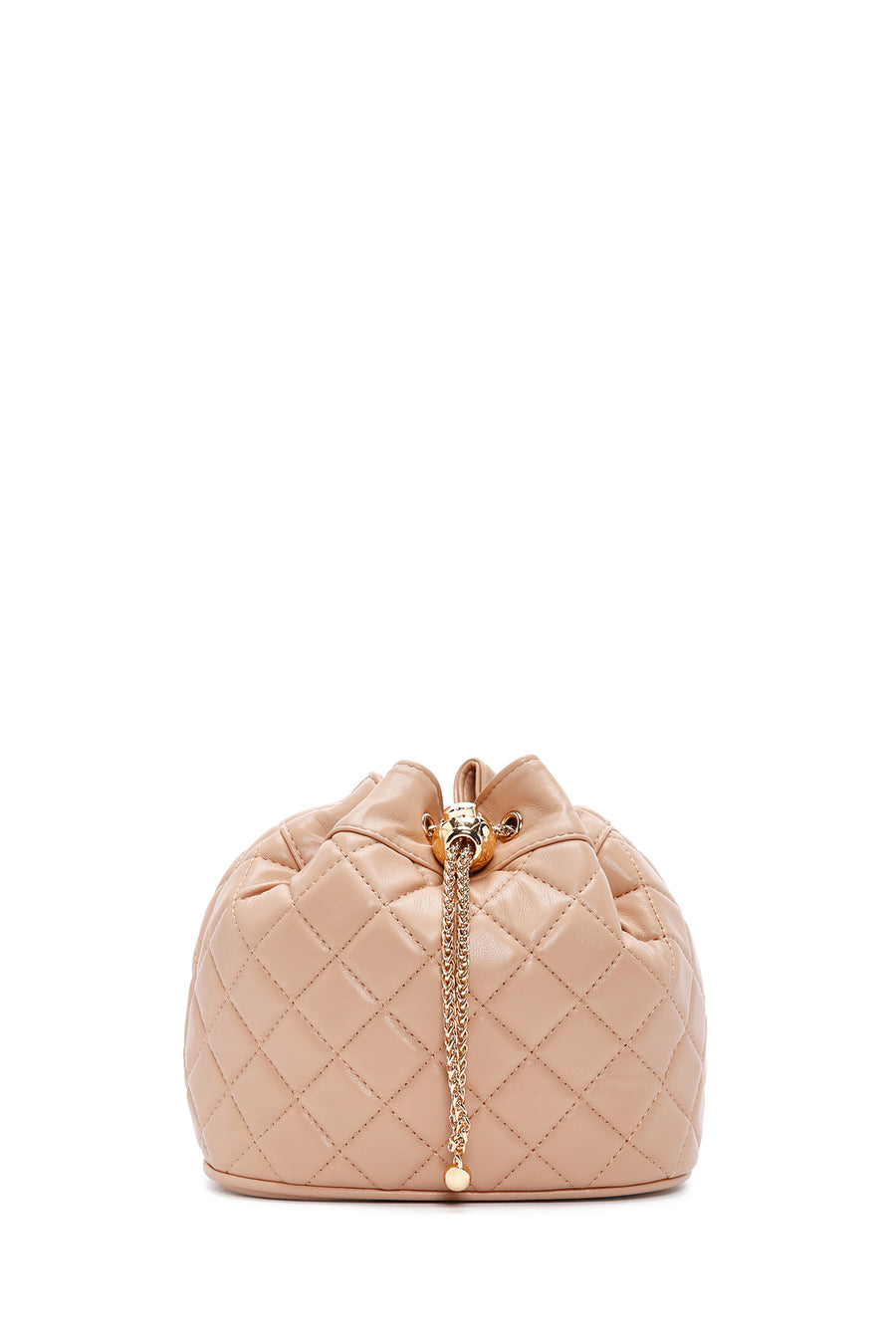Women's Beige Long Strap Quilted Crossbody Bag