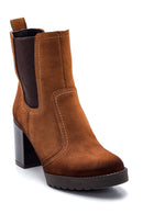 Women's Leather Suede Heeled Boots | Derimod