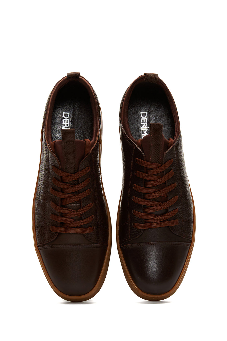 Erkek Kahverengi Deri Sneaker