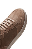 Women's Beige Suede Leather High Top Sneaker | Derimod