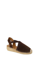 Women's Brown Suede Leather Espadrilles | Derimod