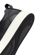Erkek Siyah Bağcıklı Kalın Tabanlı Deri Sneaker | Derimod