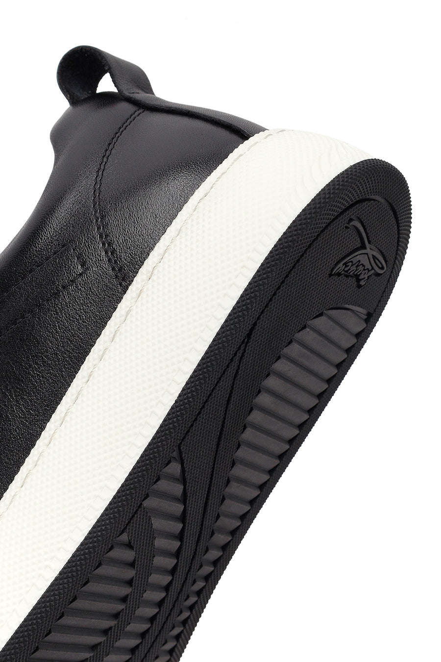Erkek Siyah Bağcıklı Kalın Tabanlı Deri Sneaker