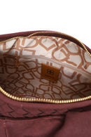 Woman Burgundy Woven Suede Shoulder Bag | Derimod