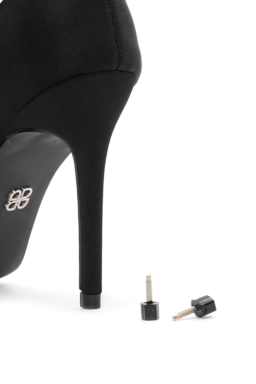 Women's Black Ankle Strap Stiletto Heel