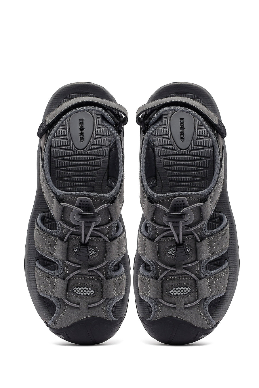 Male Grey Leather Outdoor Sandals