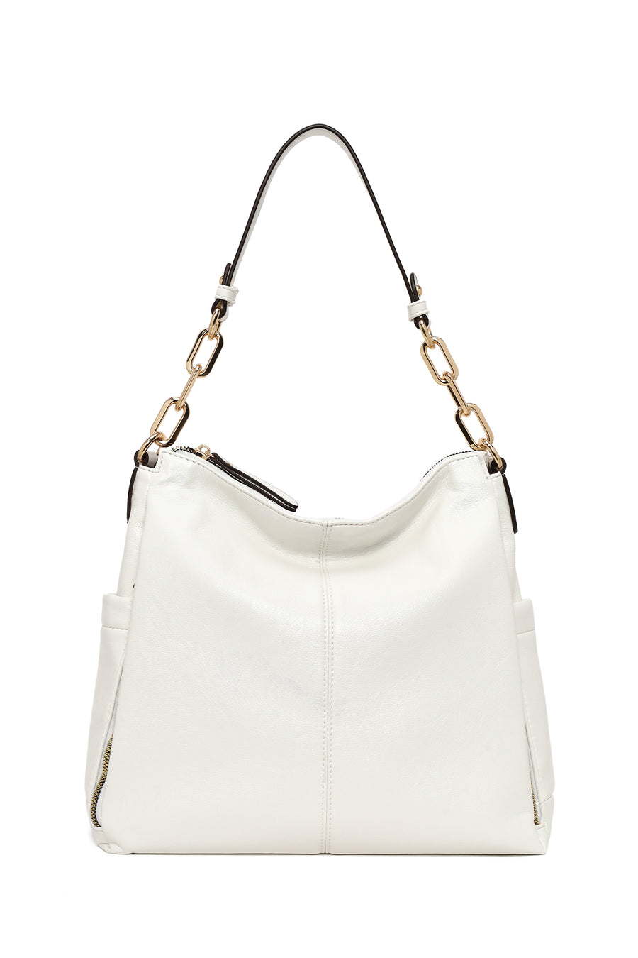 Woman Cream Long-Strap Shoulder Bag
