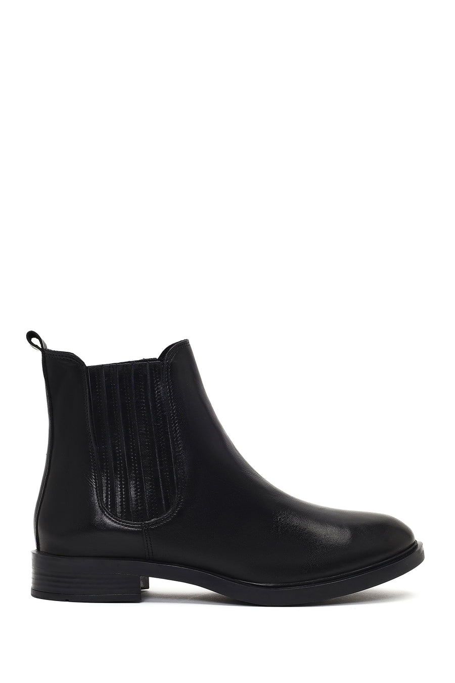 Women's Black Leather Chelsea Boot 25WFD164118 | Derimod