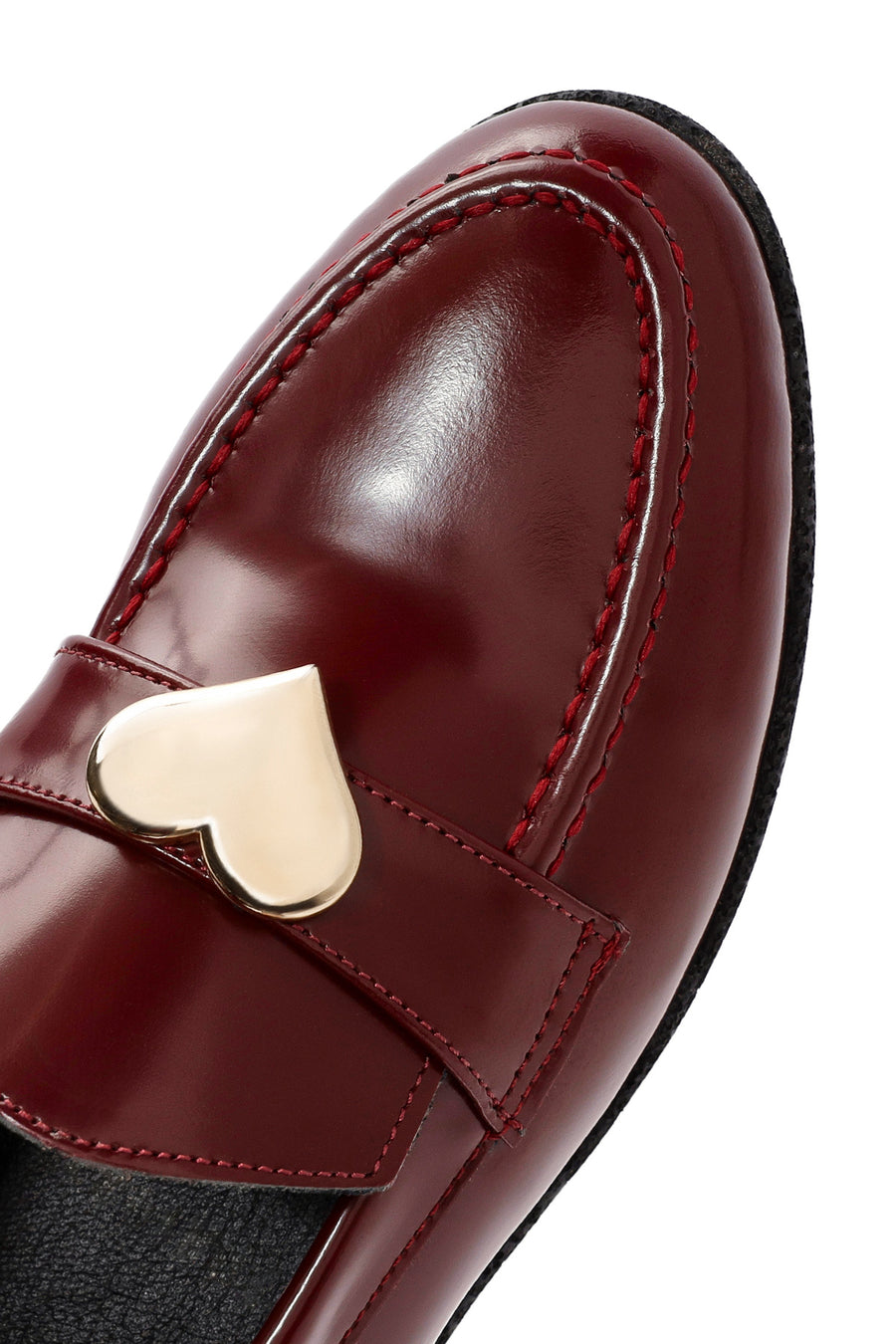 Women's Burgundy Accessory Detailed Leather Masculine Loafer