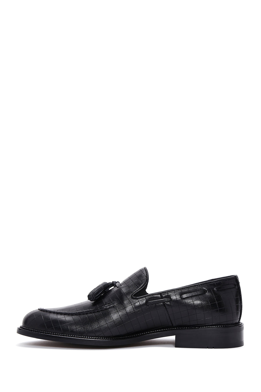Men's Black Leather Tasseled Classic Loafer