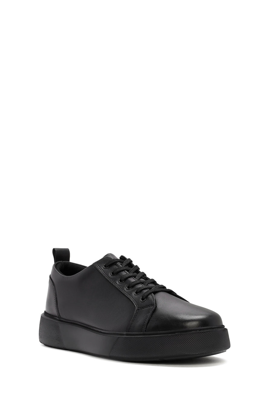 Men's Black Lace-up Leather Sneaker