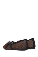 Woman Brown Patterned Fabric Ballet Flats | Derimod