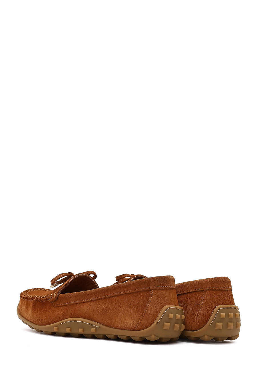 Women's Tan Tasselled Suede Leather Loafer