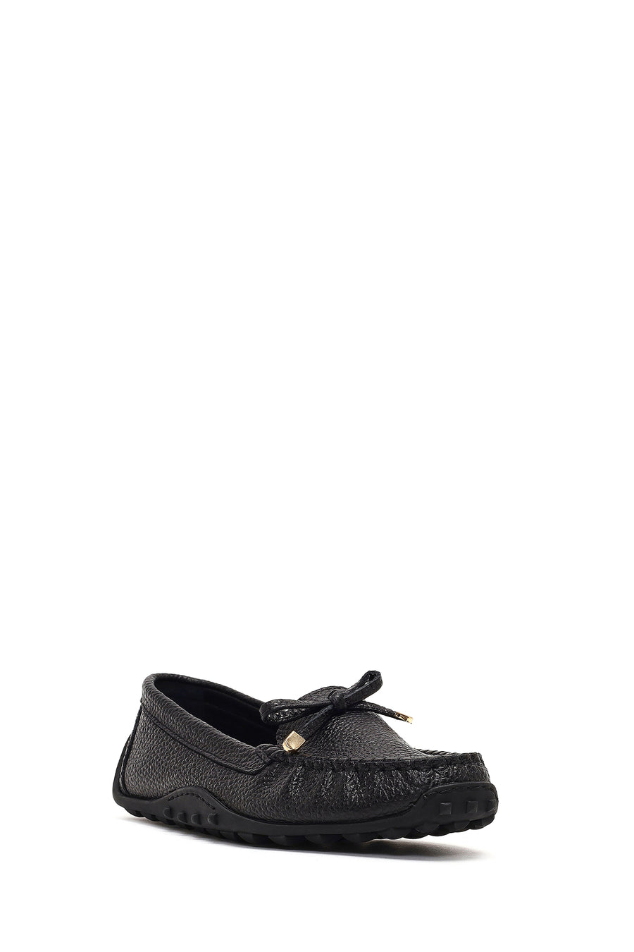 Women's Black Tasselled Leather Loafer