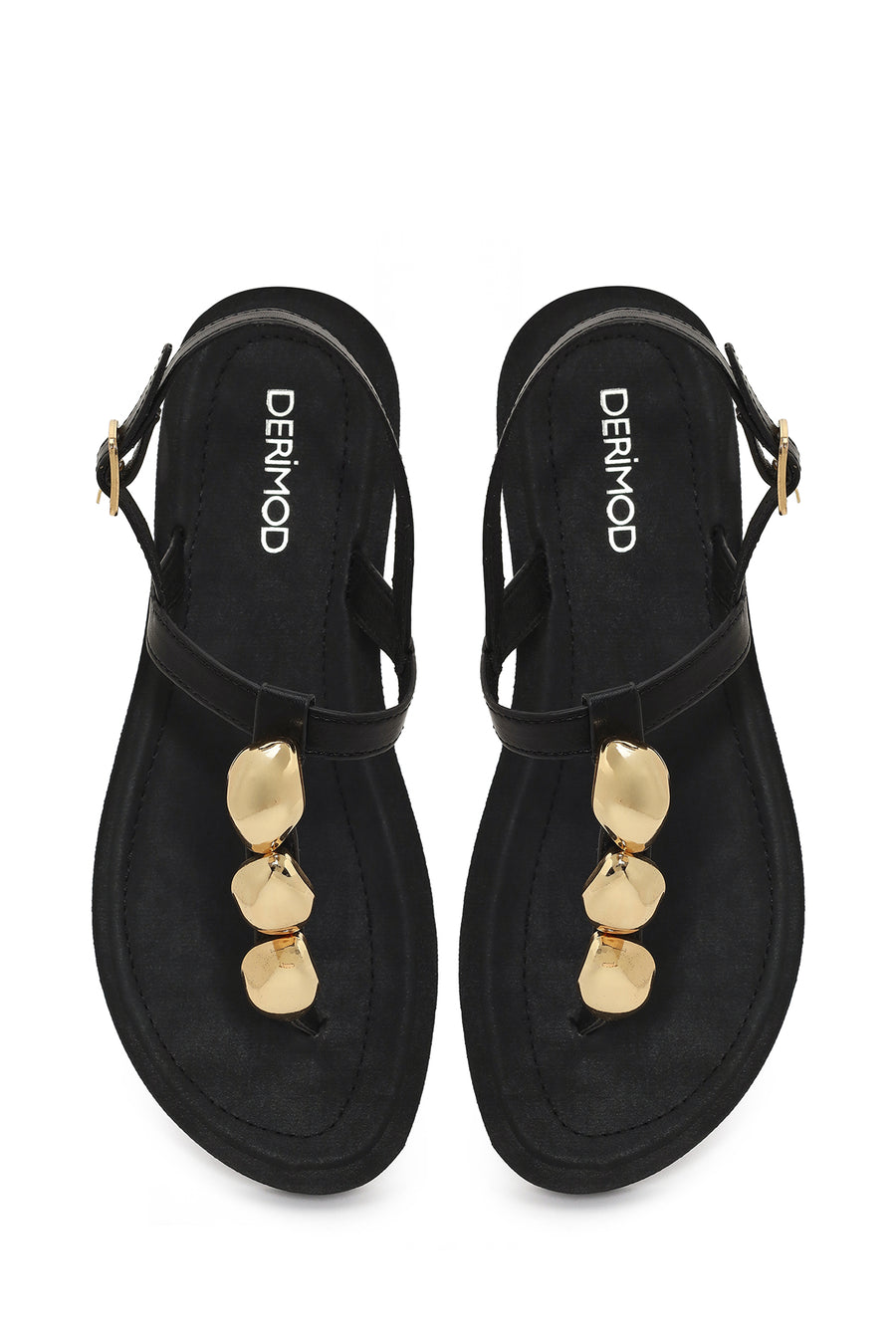 Woman Black Accessory Thong Sandals