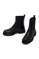 Women's Black Leather Chelsea Boots | Derimod