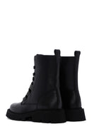 Women's Black Leather Zippered Boots | Derimod