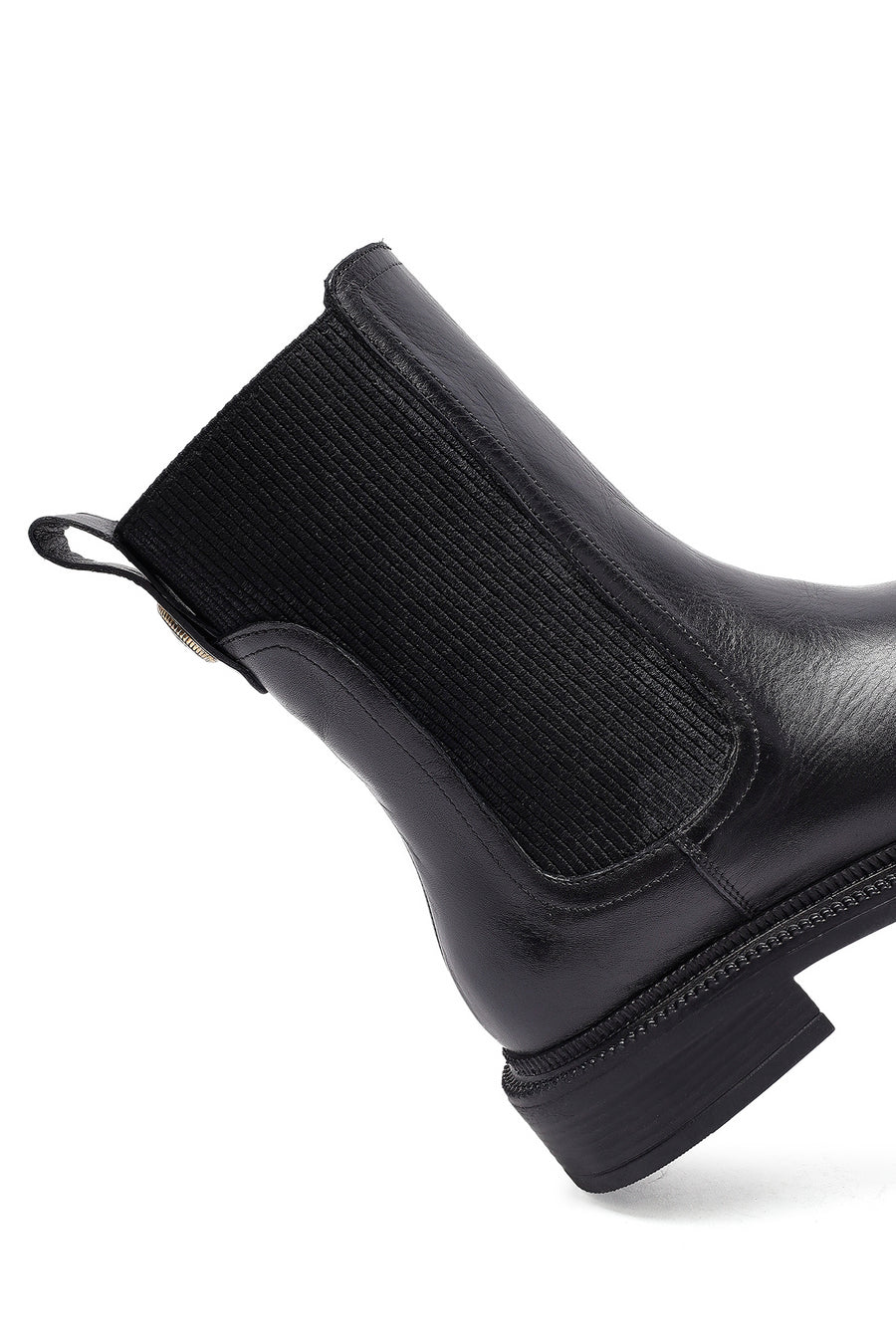Women's Black Leather Chelsea Boot