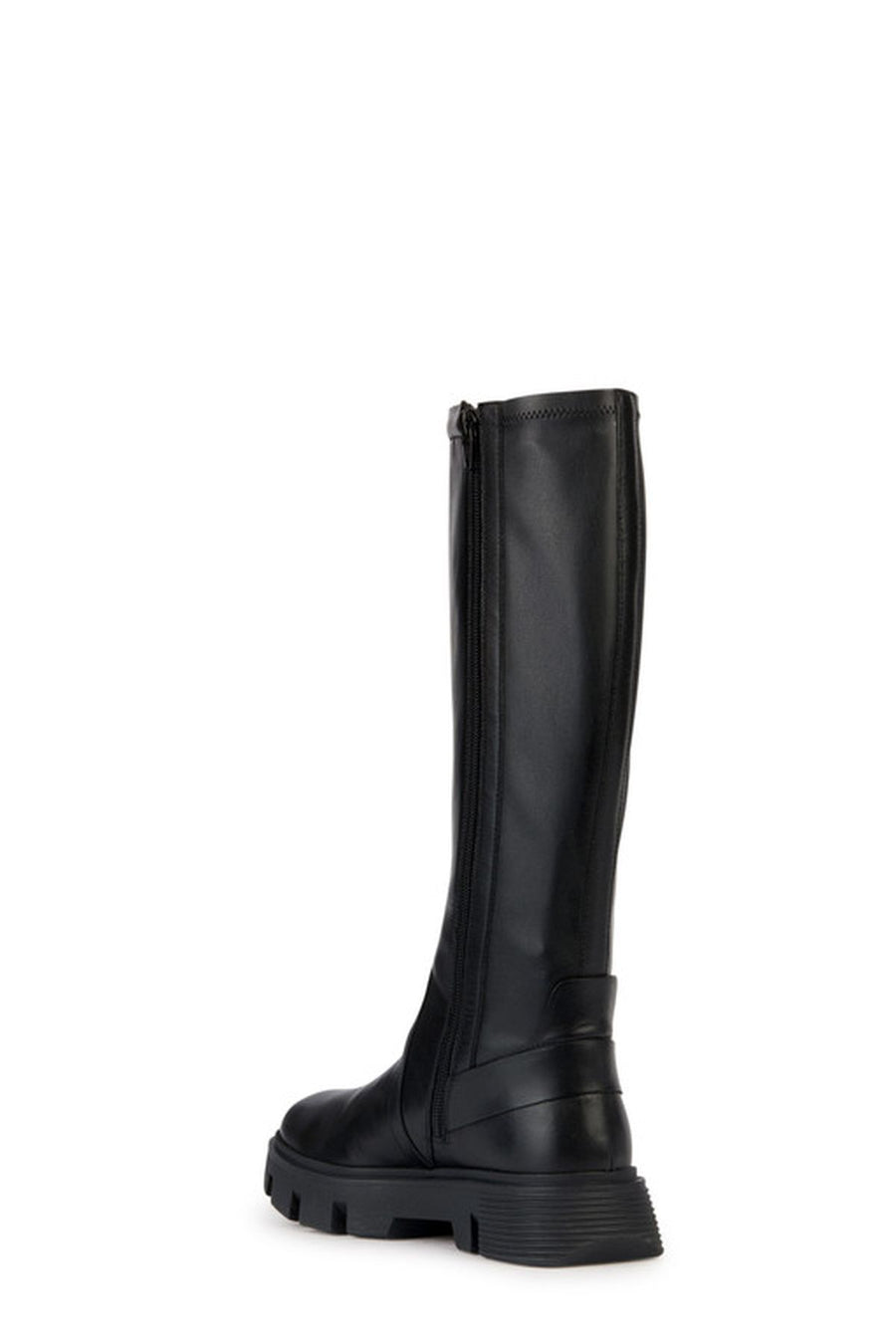 Geox Women's Black Vilde Zippered Leather Boots