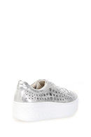 Women's Sneaker with Thick Silver Printed Sole | Derimod