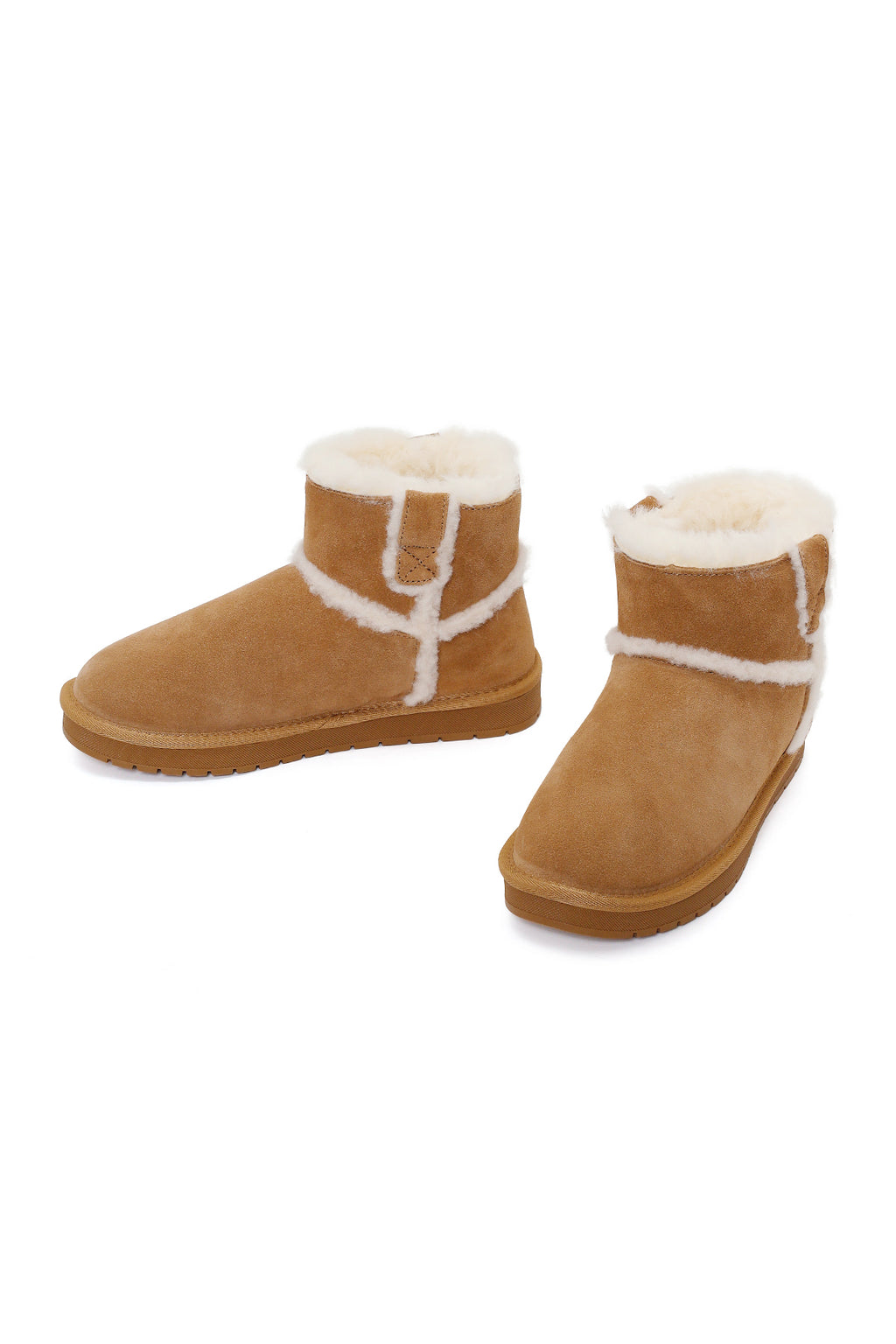 Kadın Camel Süet Deri Teddy Bot