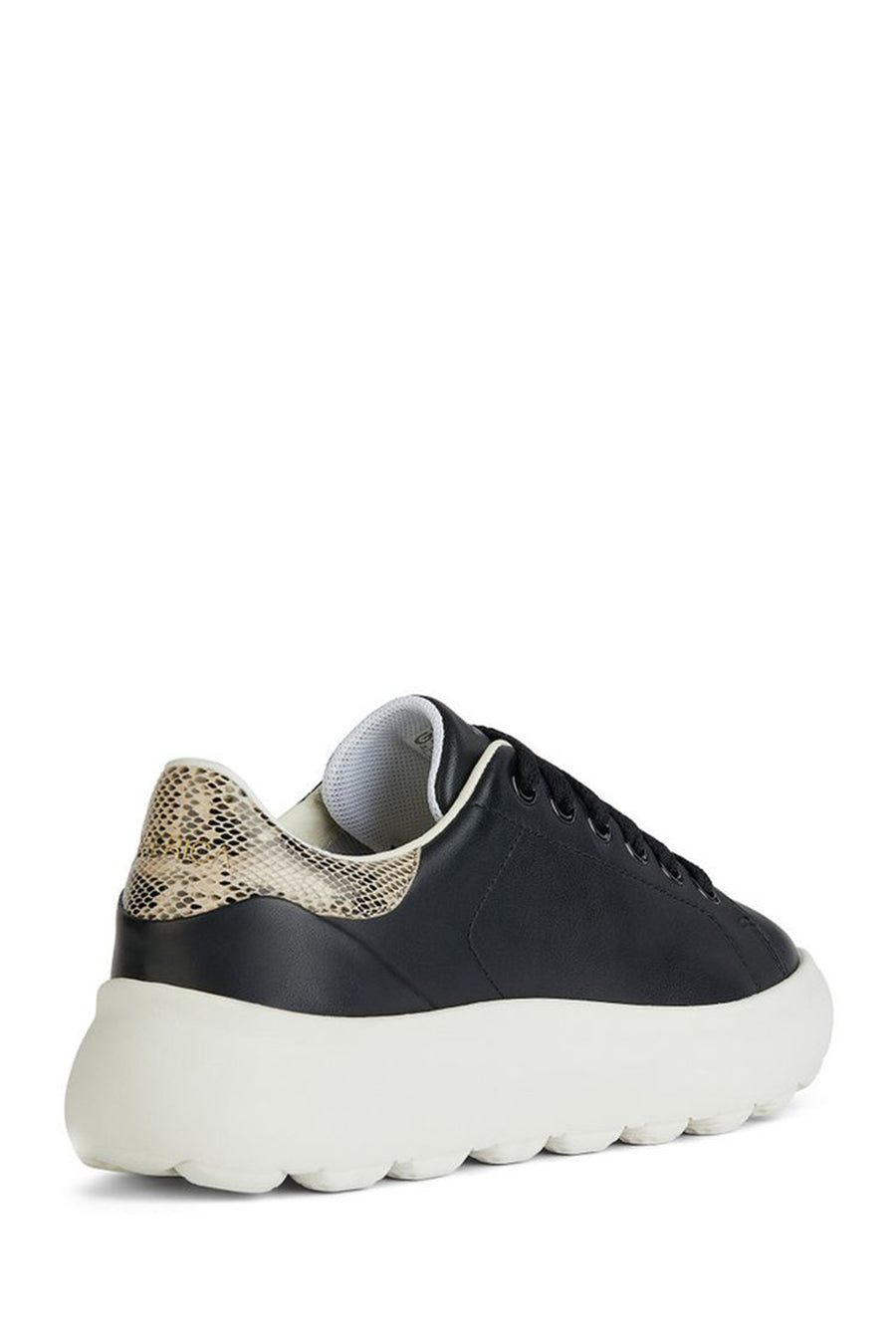 Geox Women's Black Spherica Ec4.1 Lace-up Leather Sneaker