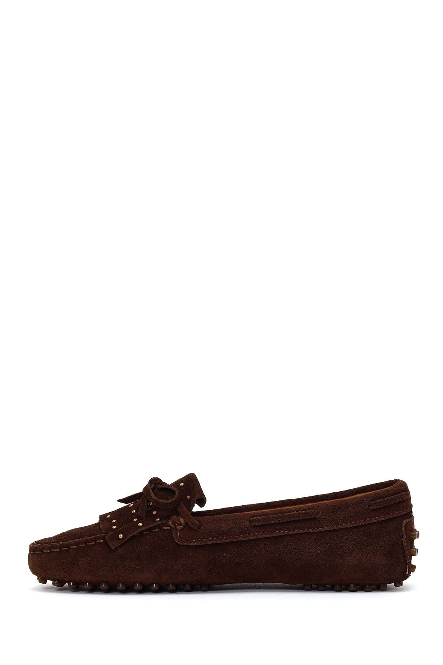 Woman Brown Tasselled Suede Loafer