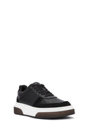 Men's Black Lace-up Thick-Sole Leather Sneaker | Derimod