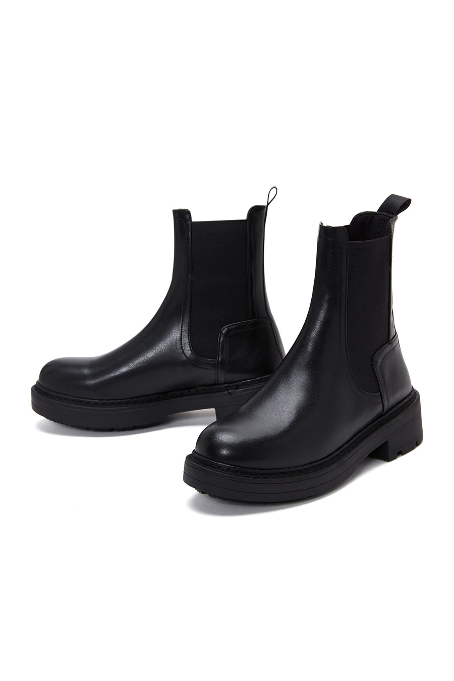Women's Black Thick Soled Chelsea Boots