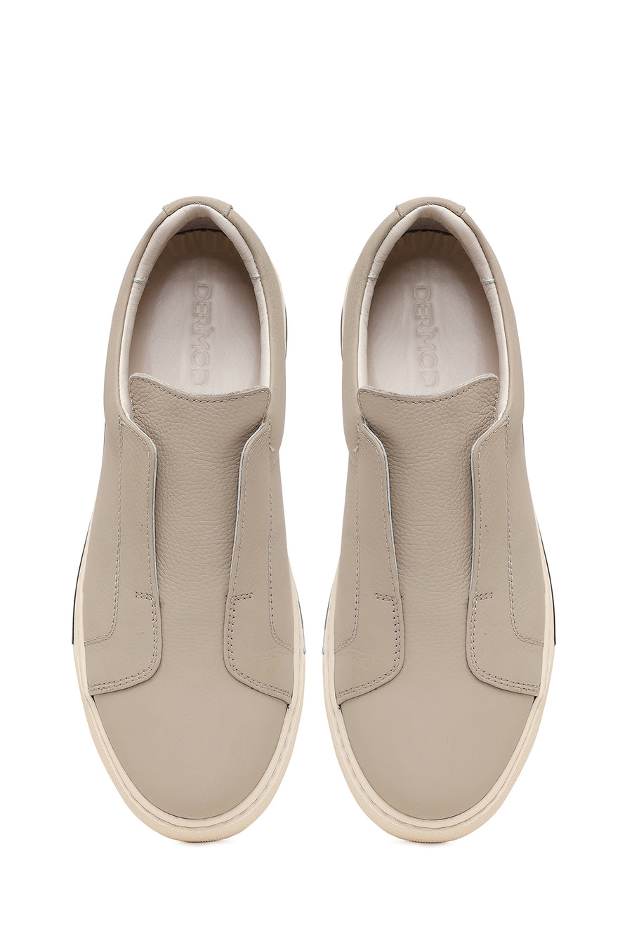 Male Beige Leather Casual Shoes