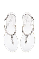 Women's Transparent Jelly Sandals with Stones | Derimod