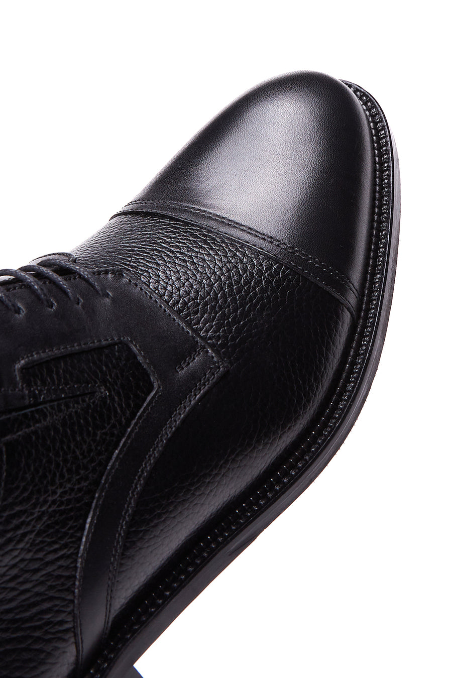 Men's Black Laced Leather Classic Shoes