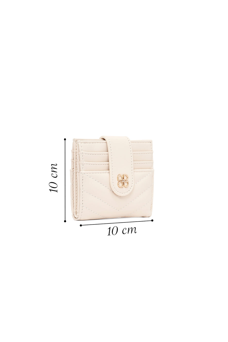 Woman Cream Quilted Card Holder
