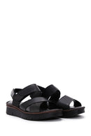 Kadın Siyah Deri Comfort Sandalet | Derimod