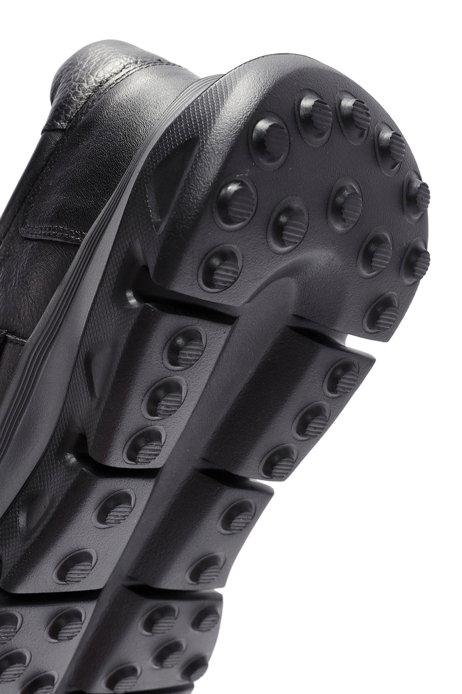 Erkek Siyah Bantlı Deri Sneaker