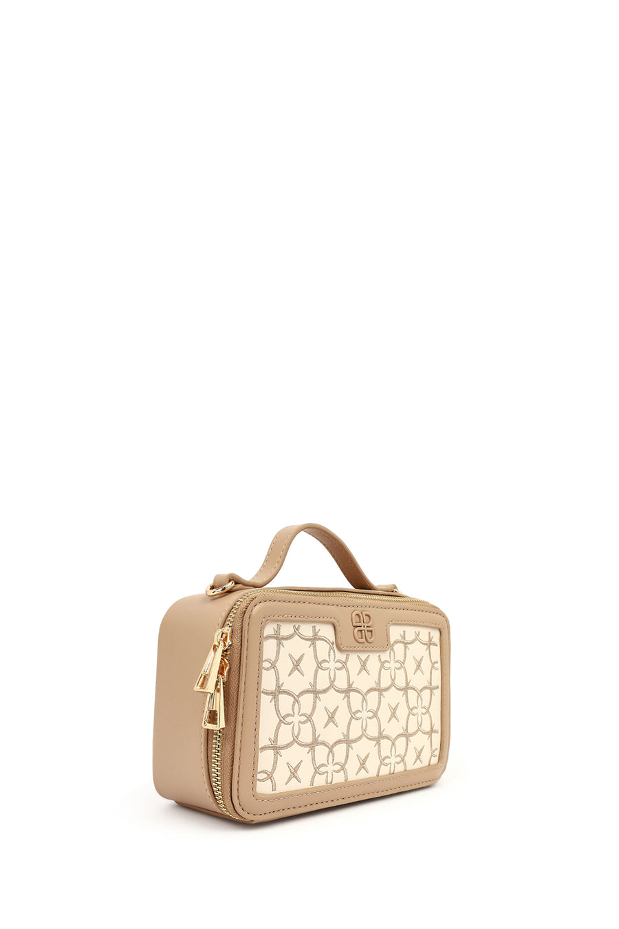 Women's Beige Long Strap Printed Shoulder Bag