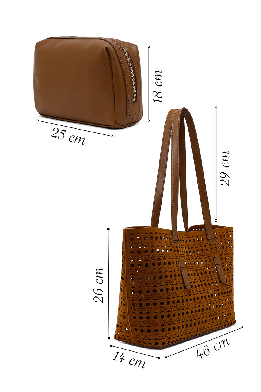 Woman Brown Patterned Suede Shoulder Bag