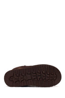 Woman Brown Lace-Up Thick-Soled Furry Suede Teddy Sneaker | Derimod