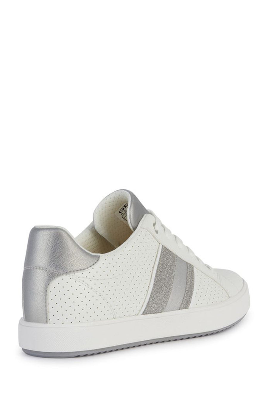Geox Women's White Blomiee Lace-up Leather Sneaker
