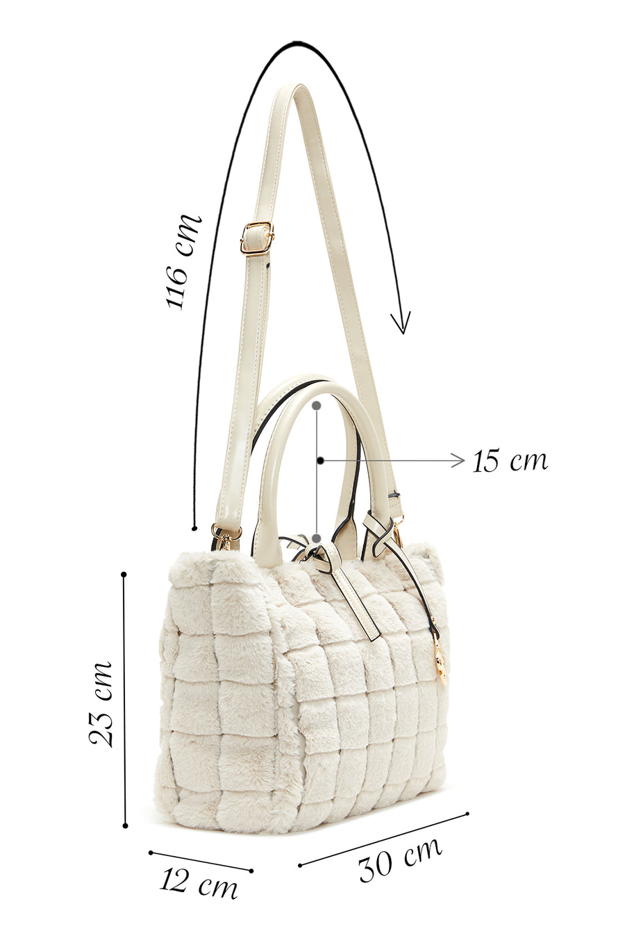 Women's Beige Plush Handbag