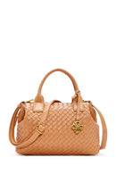Women's Camel Long Strap Knitted Shoulder Bag | Derimod