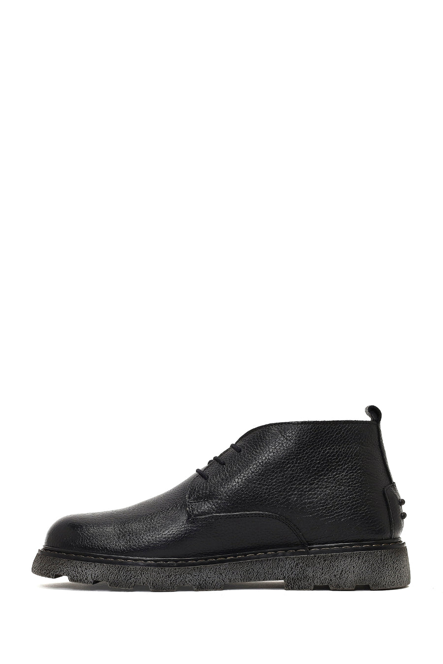 Men's Black Lace-Up Leather Casual Boot